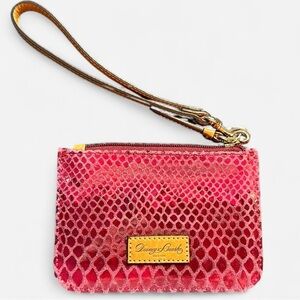 Dooney & Bourke Pink and Brown Snakeskin Wristlet